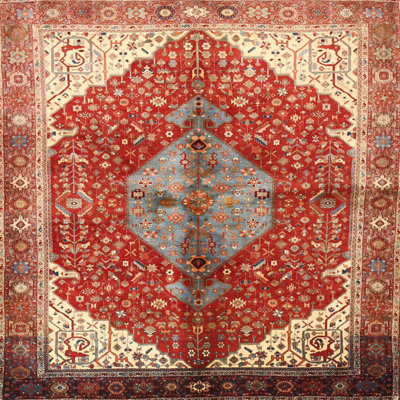 Tapis traditionnel mehroon/noir/crème Annessia