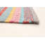 Tapis géométrique en laine fabriqué à la main brun / rose / bleu