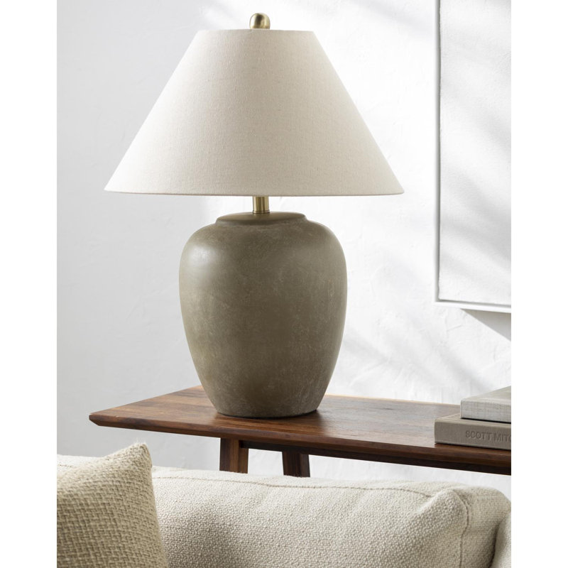 Lampe de table en céramique Eustacia, Gris