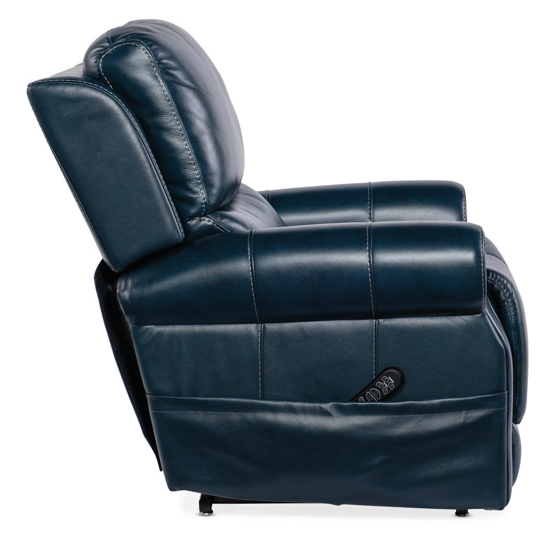 RC Recliner, Blue Genuine Leather