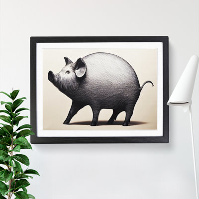 Pig Illustration - Single Picture Frame Print