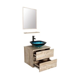 Mercer41 Kleon 24'' Single Bathroom Vanity with Manufactured Wood Top ...