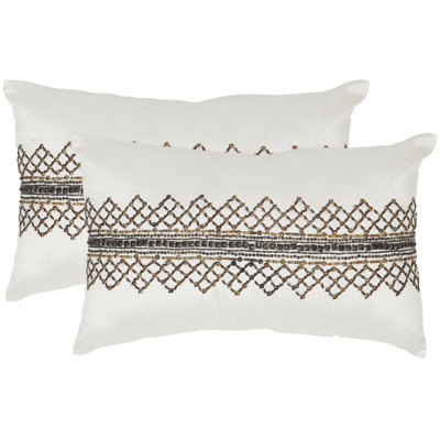 Geometric Feather Throw Pillow