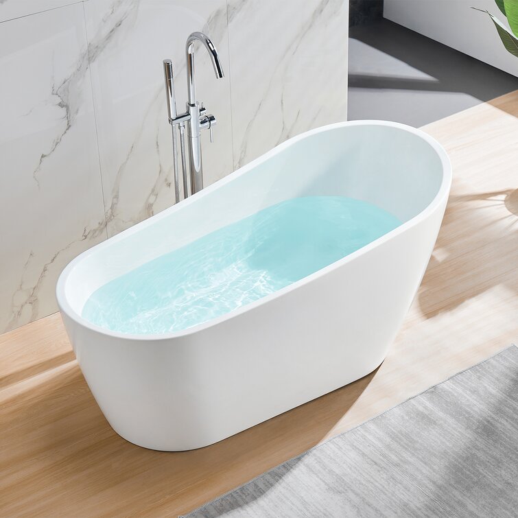 DeerValley Prism 59 x 29 Freestanding Soaking Acrylic Bathtub with  Overflow Drain & Reviews