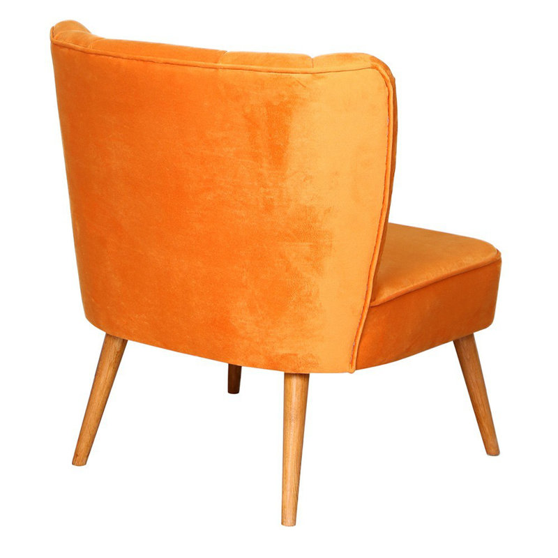 Élégant fauteuil à oreilles, structure en bois massif, 25,2 po x 29,5 po x 25,6 po | Tissu 100% polyester facile à nettoyer, siège en mousse à 32 bandes, design orange moderne | Parfait pour la maison, l'hôtel ou le bureau | Confort élégant et durabilité