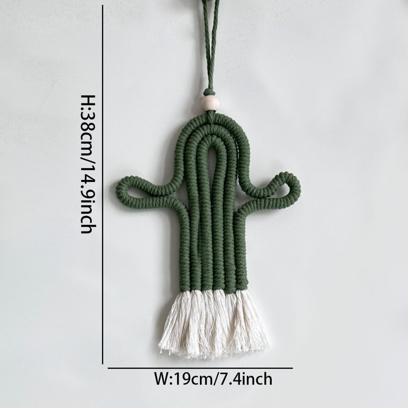 Tapisserie de macramé tissée à la main Cactus