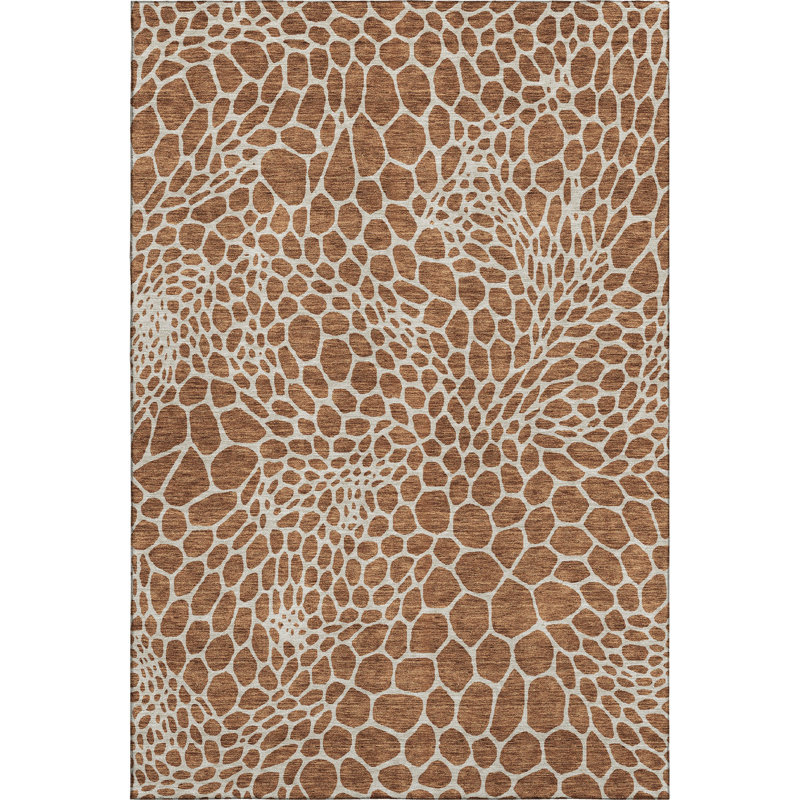 Premium Machine Washable Prisco Paprika Rug, Rectangle 9' x 12'