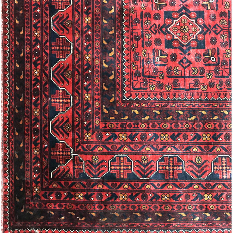 Tapis rouge noué à la main de haute qualité