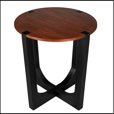 Acacia Solid Wood Side Table With Circular Top And Minimalist Base, Perfect For Modern And Natural Decor.