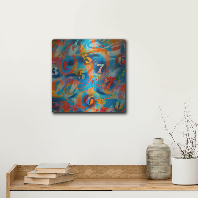 'Numbers' by Abstract Graffiti Wall Art, 12" H x 12" W