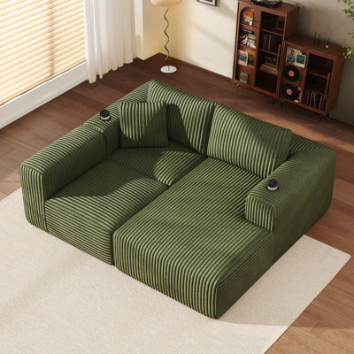3 Seater Velvet Sofa & Chaise