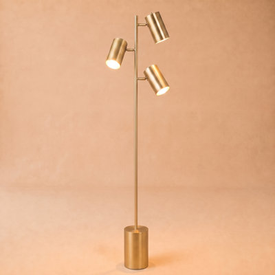 Lampe sur pied en laiton doré