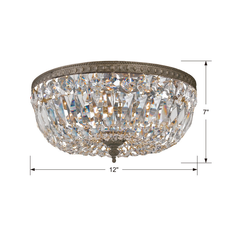 Weese 3 - Light 12" Flush Mount, Swarovski Spectra