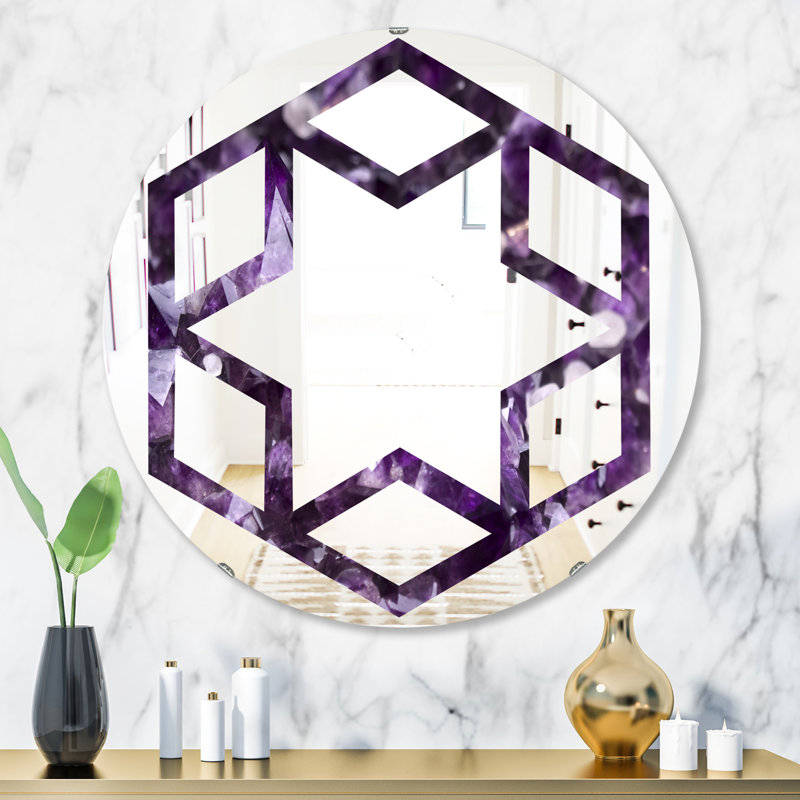 Miroir mural Hexagon Star Amethyst Geode, H 31,5 po x l po