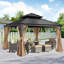 Pavillon de jardin permanent en aluminium-87169649-91417938