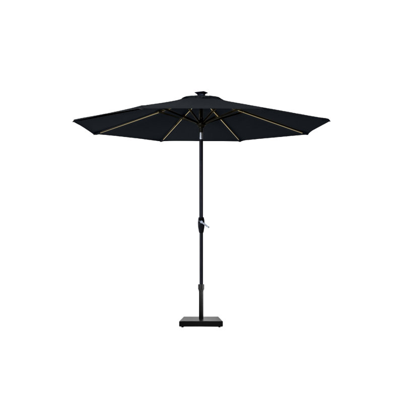 Parasol de marché 9 pi, Noir, Acrylique beige