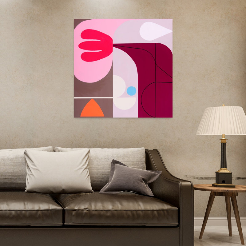 Interlude abstrait, art moderne contemporain, H 32 po x l 32 po