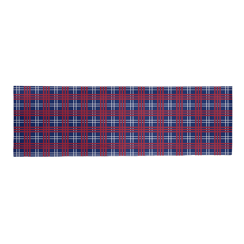 Tapis à carreaux bleu, Tapis de couloir 2 pi 6 po x 8 pi