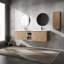 Meuble-lavabo 72 po avec lavabo en résine et armoire latérale - beaucoup d'espace de rangement-681399283