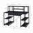 Writing Desk With One Drawer And 8 Open Compartment, Black-726283135