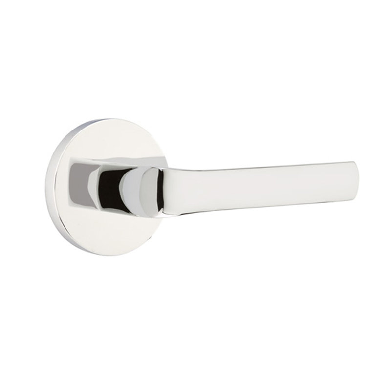 Levier de porte avec rosette Spencer, Droite, Chrome brillant