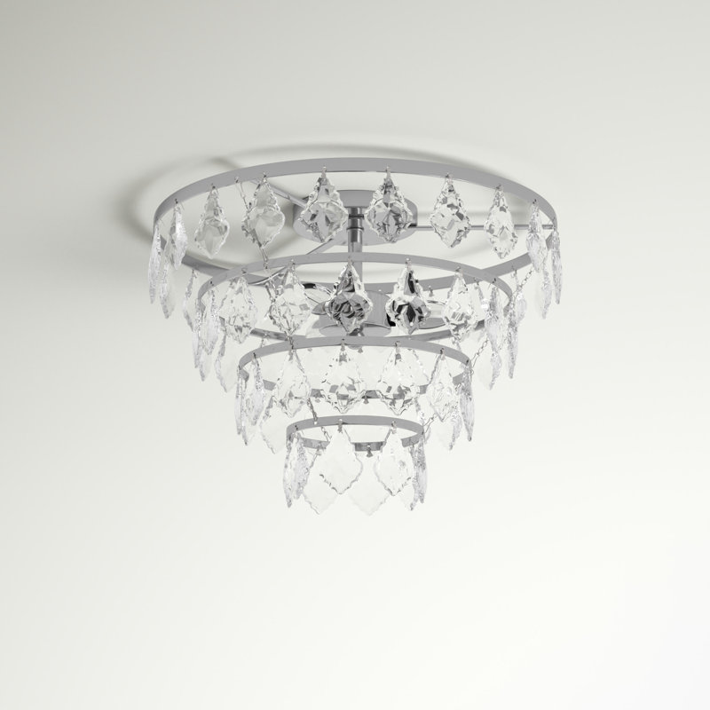 Bryd Flush Mount, Chrome, 11" H x 16" W x 16" D