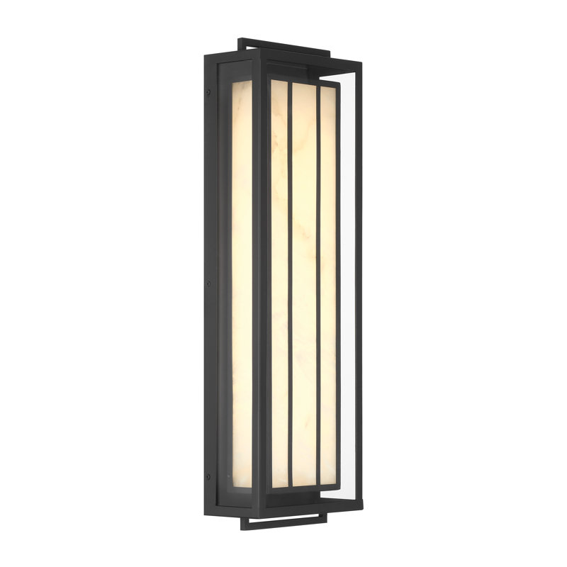 Hokku Designs Lavina - Support mural d'extérieur 1 lumière DEL au fini sable charbon, H 23,26 po x l 28 po x P 8,75 po, 25