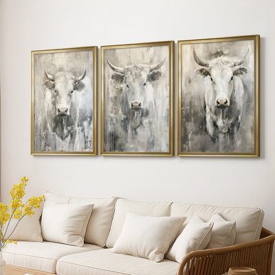 ANIMALS Series Cxxxiv - Toile tendue avec châssis sur mesure - 3 pièces