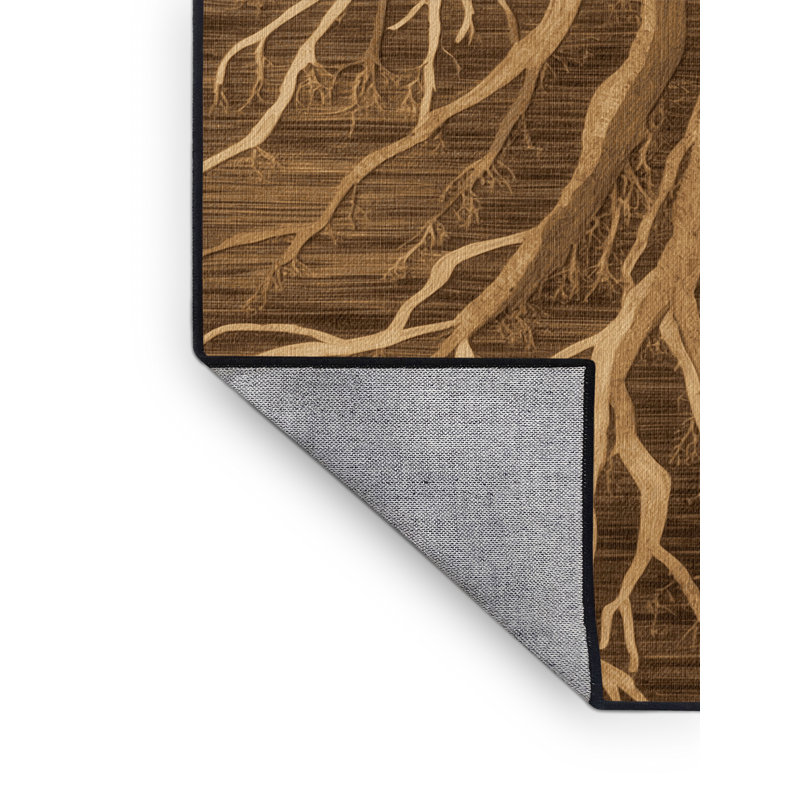 Machine Washable Nature Brown Area Rug, Runner 2' x 4'