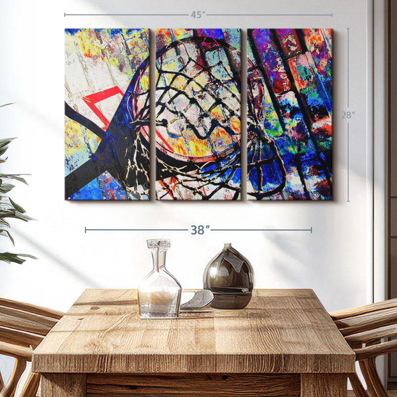 «Freestyle Basketball» sur toile, H 28 po x l 45 po x P 1,25 po