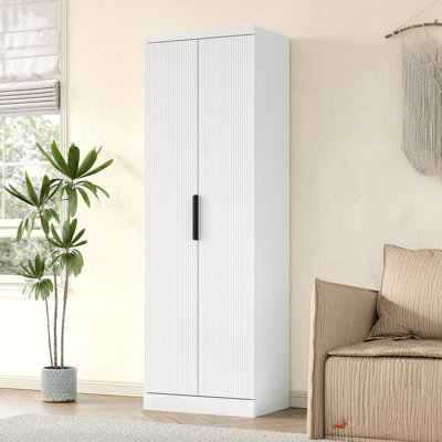 71'' Kitchen Pantry Cabinet, Tall Storage Kitchen Pantry Cabinet With Adjustable Shelves&Fluted Door, Kitchen Hutch With 5-Tier Cabinet For Living Room Kitchen Dinning Room Bedroom