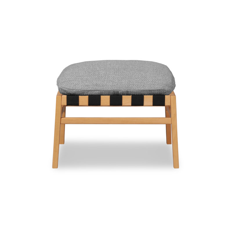 Repose-pieds Mid Century, Gris Pierre, Hêtre