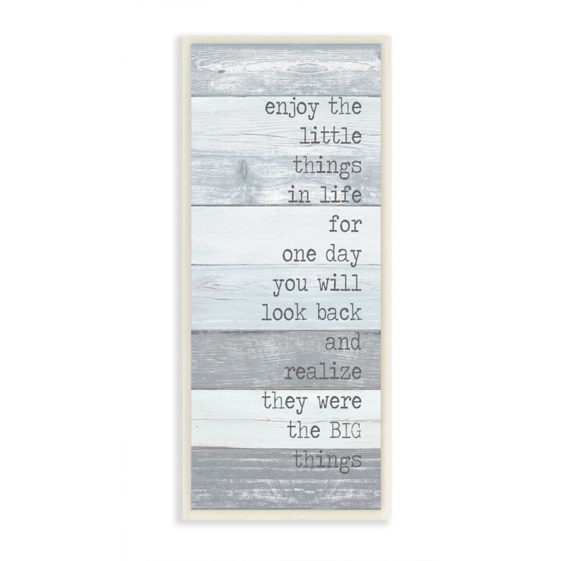 Enjoy par Anna Quach - impression d'art textuel, Plaque murale, H 17 po x l 7 po x P 0,5 po