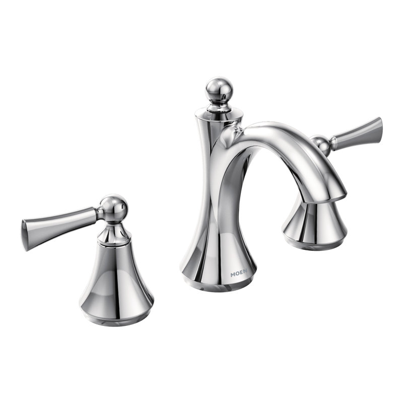 Wynford Widespread Bathroom Faucet with Drain Assembly, Chrome