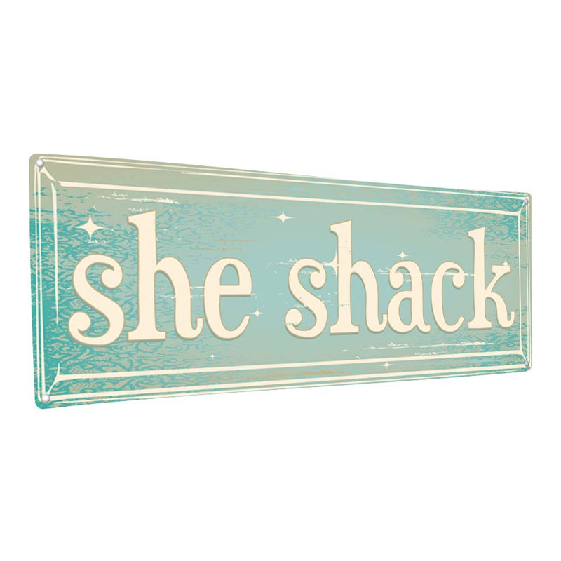 «She Shack Metal Sign» sur métal, H 5,75 po x l 15,5 po