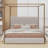 Modern Luxury Metal Canopy Bed With Tall Upholstered Headboard And Four Poster-311734353-320122019