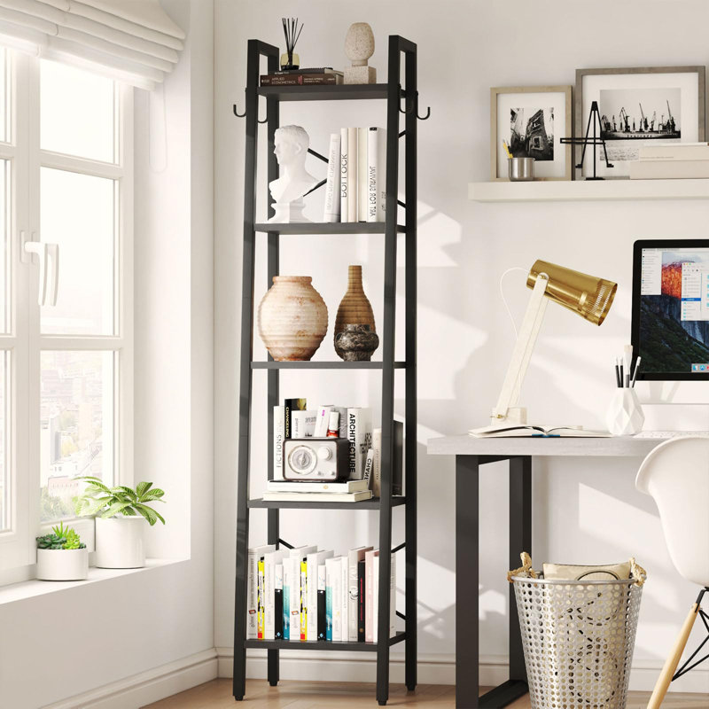 406.4cm H x 86.36cm W Metal Ladder Bookcase