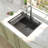 27'' L Black Drop-In Single Bowl Stainless Steel Kitchen Sink-101288079-101288080