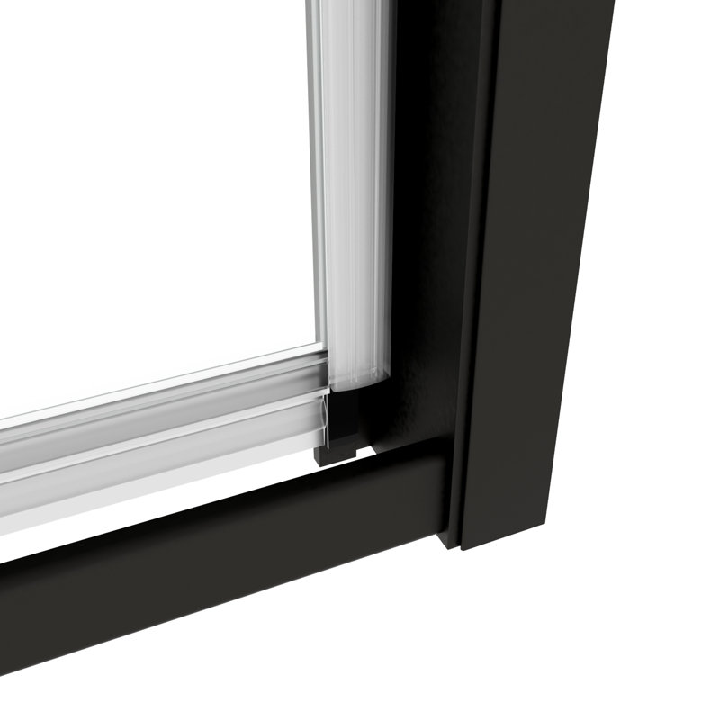 Matte Black Pivot Swing Door Shower - 44-48" X 71", 6mm Tempered Glass, Stainless Steel Handle, Magnetic Close, Leak, Reversible Install For Width 71" Height, 1/4" Leak Design