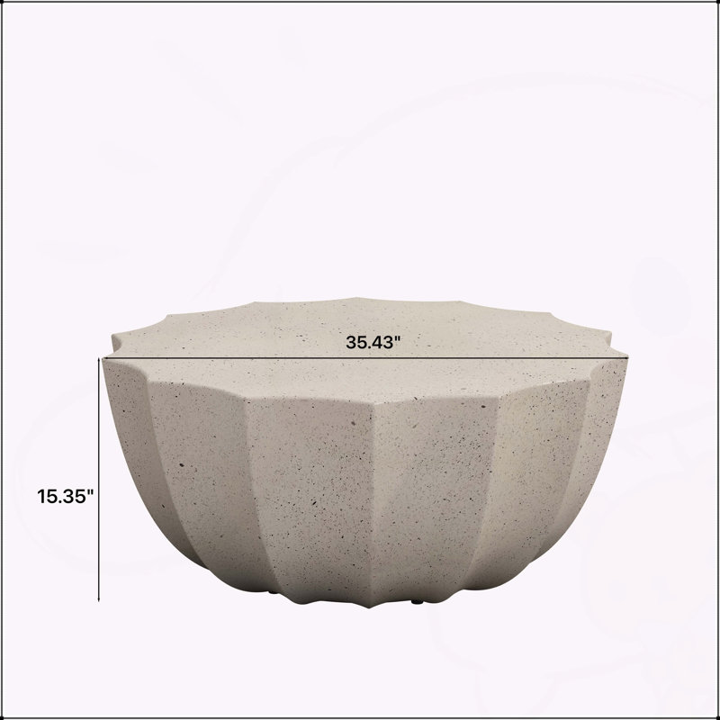 Table basse d'extérieur imperméable 35,43 po, Blanc