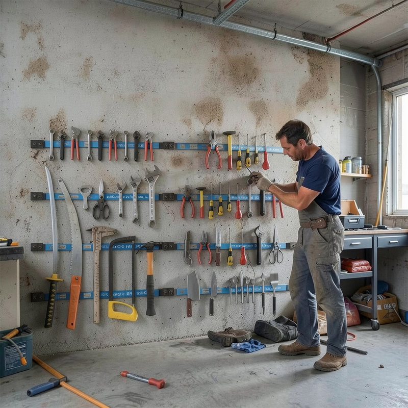 Porte-outils magnétique pour garage 8 pièces