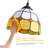 Modern Vintage Tiffany Yellow Glass Style Hanging Pendant Lighting, Adjustable Plug In Chandelier  For Living Room