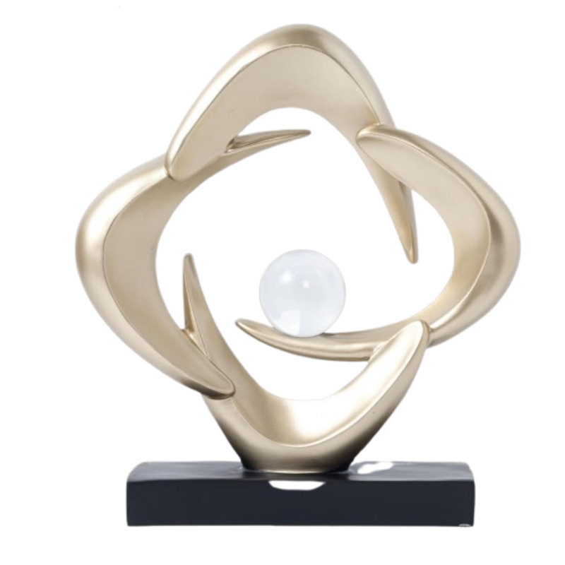 Abstract Resin Sculpture Home Decor Gold