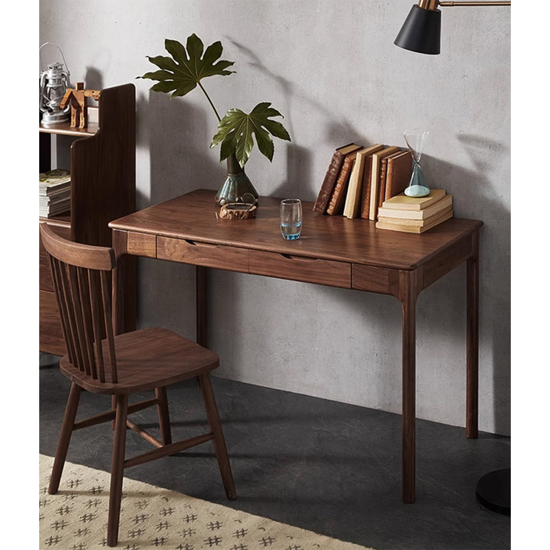 Bureau en noyer noir clair clair, 29.53" H x 47.24" W x 22.05" D