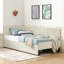 Structure de lit simple tapissier avec 2 tiroirs de rangement, canapé-lit réglable en velours, beige