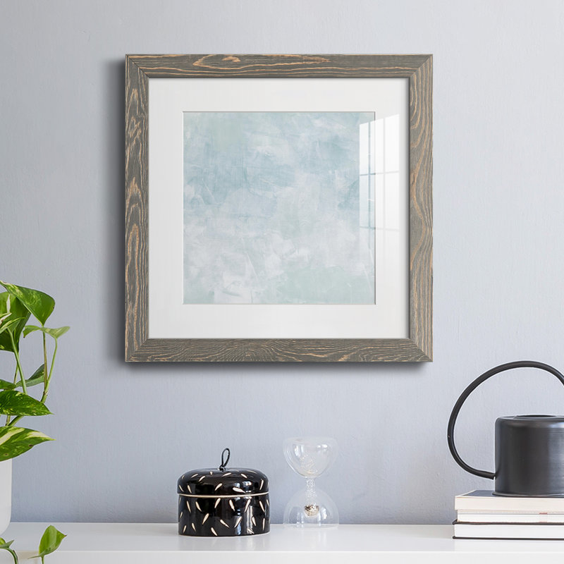 «Drifting Blue II», reproduction encadrée de qualité supérieure - prête à être accrochée, H 35,5 po x l 35,5 po x P 1,5 po