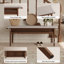 Banc en bois massif minimaliste avec coussin en lin amovible Addisin-1801540505