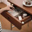 Bureau d'étude en pin et acier inoxydable de petite taille-1894028501