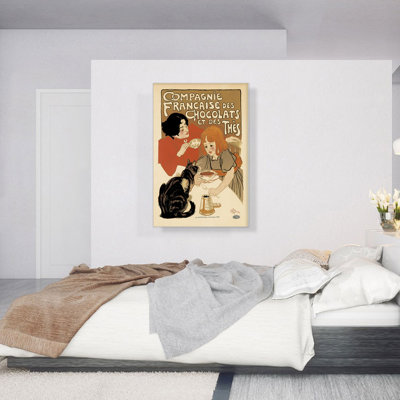 «Company Francaise Des Chocolats Et Des Thes 1898» par Theophile Steinlen, reproduction d'art sur toile tendue