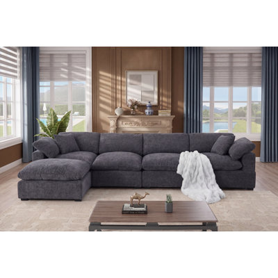 Weikko 143.2" Wide Upholstered Chaise Sectional